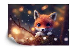 Fototapeta Red Fox Cub In The Snow Vinyl Gładki 152.5x104 FT-448493-VGL