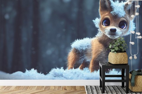 Fototapeta Red Fox In The Snow Vinyl Gładki 152.5x104 FT-448492-VGL