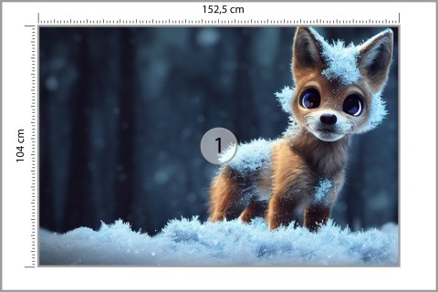 Fototapeta Red Fox In The Snow Vinyl Gładki 152.5x104 FT-448492-VGL