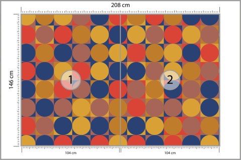 Fototapeta Retro Pattern, Geometric Colorful Abstract Flizelina 208x146 FT-448507-VEXL