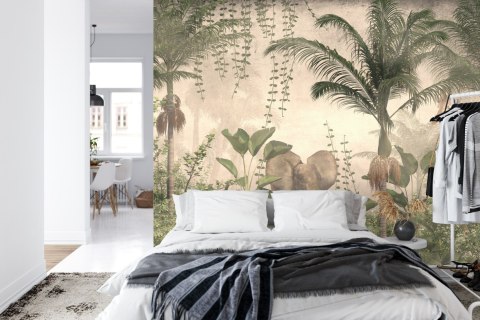 Fototapeta Tropical Trees And Leaves For Digital Printing Wallpaper, Custom Design Wallpaper - 3D Vinyl Gładki 152.5x104 FT-4485