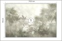 Fototapeta Tropical Trees And Leaves In Foggy Forest Wallpaper Design - 3D Vinyl Gładki 152.5x104 FT-448496-VGL