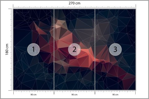 Fototapeta Abstract Retro Colortriangle Background, Flizelina 270x180 FT-448545-VE270-180