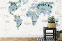 Fototapeta Animals World Map For Kids Wallpaper Design Vinyl Gładki 152.5x104 FT-448531-VGL