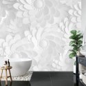 Fototapeta Beautiful, Elegant Paper Flower In The Style Of Hand-Made On A White Wall. 3D , 3D Rendering. Flizelina Zmywalna 180x
