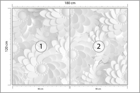 Fototapeta Beautiful, Elegant Paper Flower In The Style Of Hand-Made On A White Wall. 3D , 3D Rendering. Tapeta Samoprzylepna 18