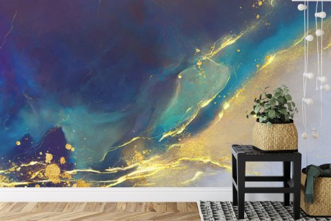 Fototapeta Golden Abstract Elements With Watercolor Texture Flizelina Zmywalna 208x146 FT-448543-VEMLXL