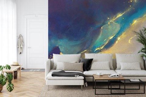 Fototapeta Golden Abstract Elements With Watercolor Texture Vinyl Gładki 152.5x104 FT-448543-VGL