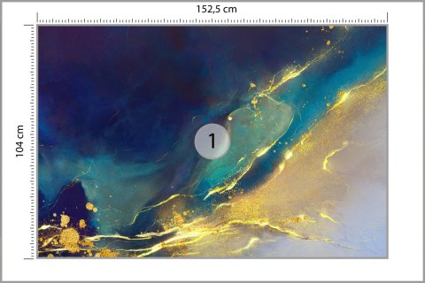 Fototapeta Golden Abstract Elements With Watercolor Texture Vinyl Gładki 152.5x104 FT-448543-VGL