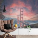 Fototapeta Beautiful View Of Golden Gate Bridge In Background Of Mountains During Sunset Tapeta Samoprzylepna 180x120 FT-448555-