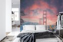 Fototapeta Beautiful View Of Golden Gate Bridge In Background Of Mountains During Sunset Vinyl Strukturalny 208x146 FT-448555-VS
