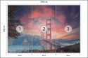 Fototapeta Beautiful View Of Golden Gate Bridge In Background Of Mountains During Sunset Vinyl Strukturalny 208x146 FT-448555-VS
