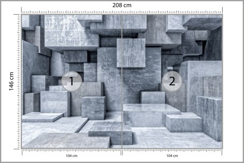 Fototapeta Geometric 3D Background Flizelina Zmywalna 208x146 FT-4928-VEMLXL