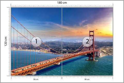 Fototapeta Golden Gate Bridge In San Francisco Flizelina Zmywalna 180x120 FT-448558-VEML180-120