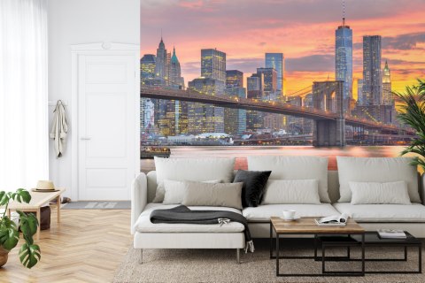 Fototapeta Lower Manhattan Skyline And Brooklyn Bridge Flizelina 270x180 FT-448554-VE270-180