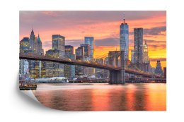 Fototapeta Lower Manhattan Skyline And Brooklyn Bridge Flizelina Zmywalna 208x146 FT-448554-VEMLXL