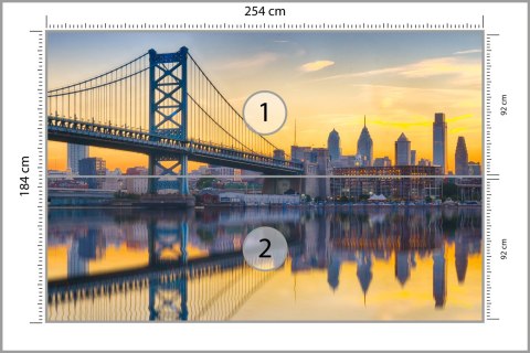 Fototapeta Philadelphia Sunset Skyline Refection Flizelina 254x184 FT-448556-V4