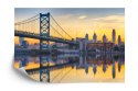 Fototapeta Philadelphia Sunset Skyline Refection Vinyl Gładki 180x120 FT-448556-VG180-120