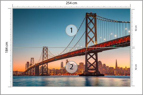 Fototapeta San Francisco Skyline With Oakland Bay Bridge At Sunset, California, Usa Flizelina 254x184 FT-152-V4