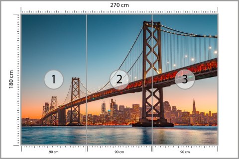 Fototapeta San Francisco Skyline With Oakland Bay Bridge At Sunset, California, Usa Flizelina 270x180 FT-152-VE270-180