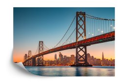 Fototapeta San Francisco Skyline With Oakland Bay Bridge At Sunset, California, Usa Vinyl Gładki 180x120 FT-152-VG180-120