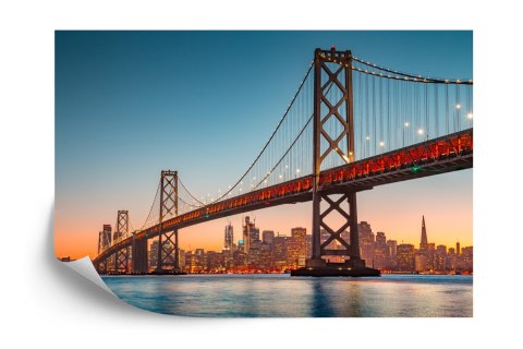 Fototapeta San Francisco Skyline With Oakland Bay Bridge At Sunset, California, Usa Vinyl Gładki 180x120 FT-152-VG180-120