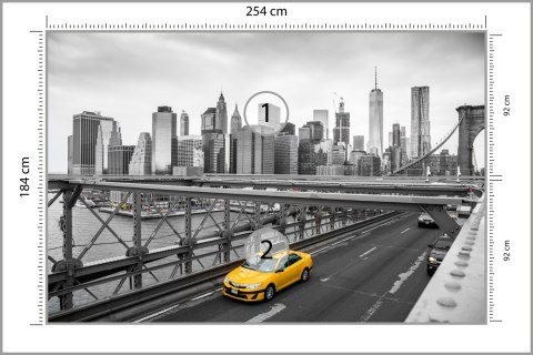 Fototapeta Taxi Crossing Brooklyn Bridge Flizelina 254x184 FT-448559-V4