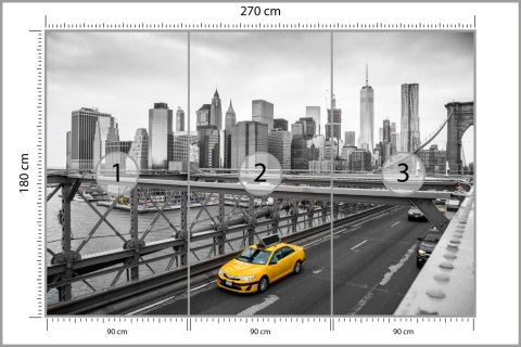 Fototapeta Taxi Crossing Brooklyn Bridge Flizelina 270x180 FT-448559-VE270-180