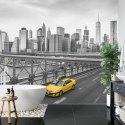 Fototapeta Taxi Crossing Brooklyn Bridge Flizelina Zmywalna 180x120 FT-448559-VEML180-120