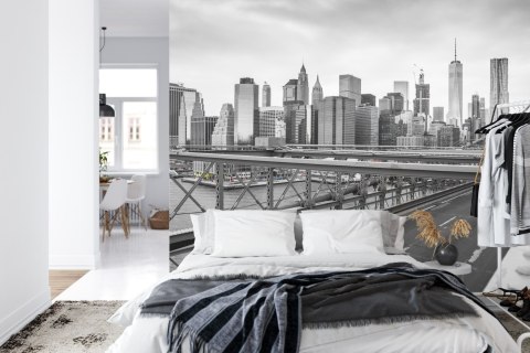 Fototapeta Taxi Crossing Brooklyn Bridge Vinyl Strukturalny 208x146 FT-448559-VSXL