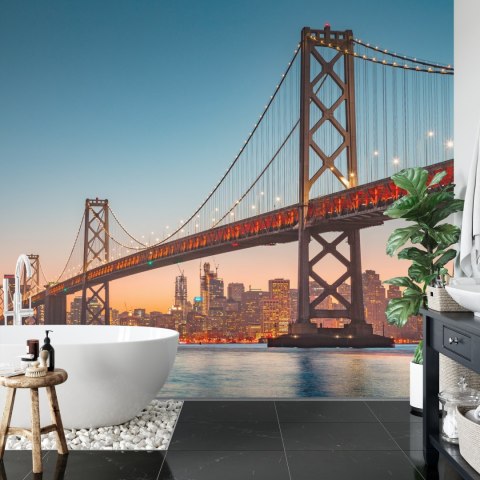 Fototapeta San Francisco Skyline With Oakland Bay Bridge At Sunset, California, Usa Flizelina Zmywalna 180x120 FT-152-VEML180-12