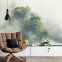 Fototapeta Tropical Forest In Japan, Nature Jungle With Green Tree And Fog, Concept Of Zin Therapy Comfortable Freedom Relaxing 