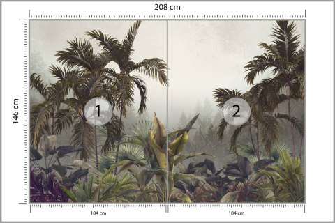 Fototapeta Tropical Trees And Leaves For Digital Printing Wallpaper, Custom Design Wallpaper - 3D Flizelina 208x146 FT-448568-VE