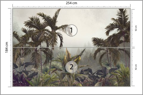 Fototapeta Tropical Trees And Leaves For Digital Printing Wallpaper, Custom Design Wallpaper - 3D Flizelina 254x184 FT-448568-V4