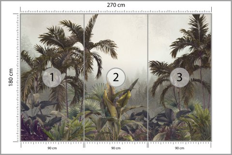 Fototapeta Tropical Trees And Leaves For Digital Printing Wallpaper, Custom Design Wallpaper - 3D Flizelina 270x180 FT-448568-VE