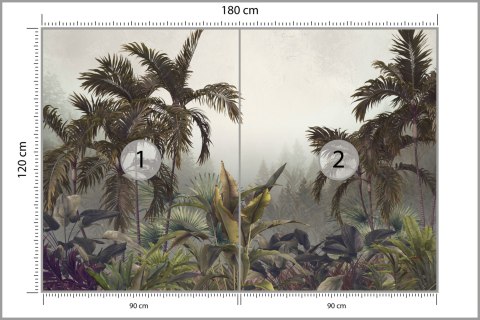 Fototapeta Tropical Trees And Leaves For Digital Printing Wallpaper, Custom Design Wallpaper - 3D Flizelina Zmywalna 180x120 FT-