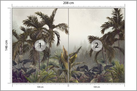 Fototapeta Tropical Trees And Leaves For Digital Printing Wallpaper, Custom Design Wallpaper - 3D Flizelina Zmywalna 208x146 FT-