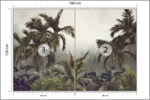 Fototapeta Tropical Trees And Leaves For Digital Printing Wallpaper, Custom Design Wallpaper - 3D Tapeta Samoprzylepna 180x120 F