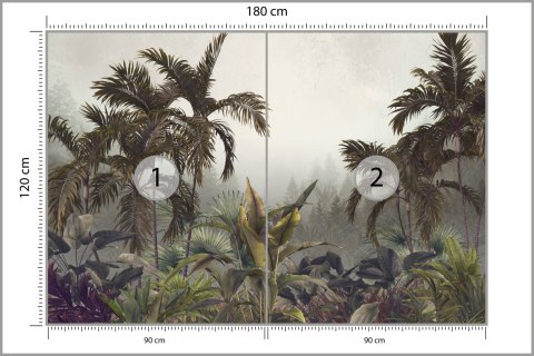 Fototapeta Tropical Trees And Leaves For Digital Printing Wallpaper, Custom Design Wallpaper - 3D Vinyl Gładki 180x120 FT-448568