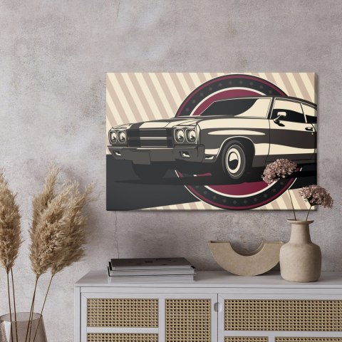 Obraz Na Płótnie Klasyczny Muscle Car W Stylu Retro Canvas Naturalny 100x70 LB-2908-NC100-70
