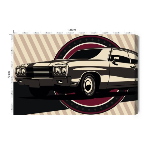 Obraz Na Płótnie Klasyczny Muscle Car W Stylu Retro Canvas Naturalny 100x70 LB-2908-NC100-70