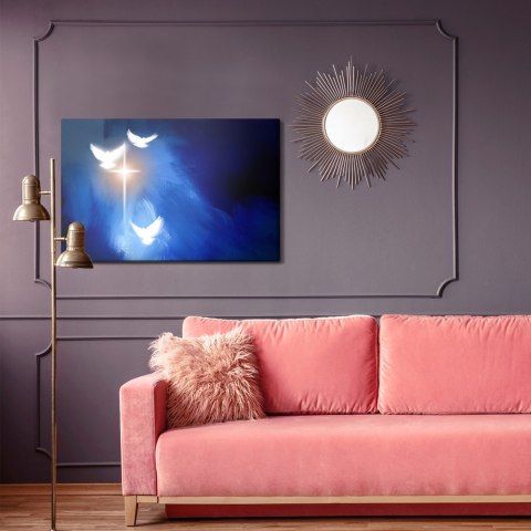 Obraz Na Płótnie Abstrakcyjny Krzyż Canvas Naturalny 100x70 LB-2553-NC100-70