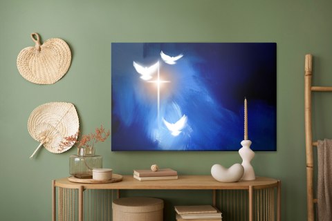 Obraz Na Płótnie Abstrakcyjny Krzyż Canvas Naturalny 100x70 LB-2553-NC100-70