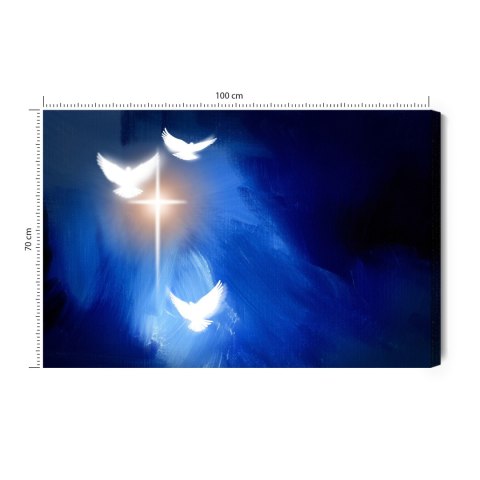 Obraz Na Płótnie Abstrakcyjny Krzyż Canvas Naturalny 100x70 LB-2553-NC100-70