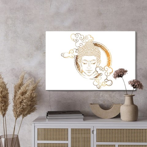 Obraz Na Płótnie Budda Patrzący Przez Chmury Canvas Naturalny 100x70 LB-2618-NC100-70