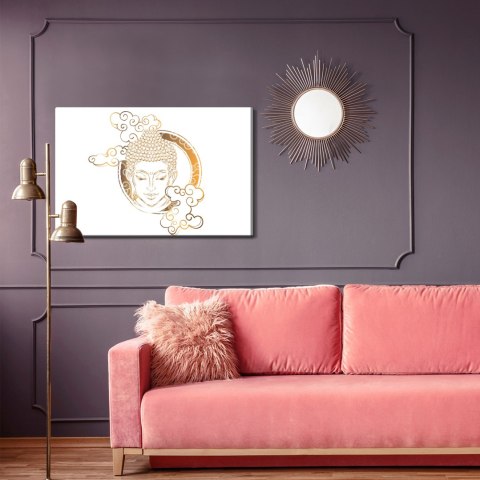 Obraz Na Płótnie Budda Patrzący Przez Chmury Canvas Naturalny 100x70 LB-2618-NC100-70