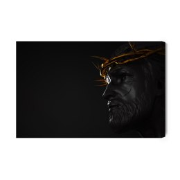 Obraz Na Płótnie Chrystus Ze Złotą Koroną Cierniową Canvas Naturalny 100x70 LB-2486-NC100-70