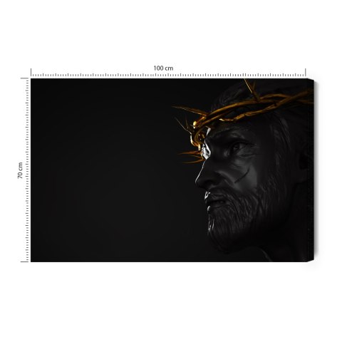 Obraz Na Płótnie Chrystus Ze Złotą Koroną Cierniową Canvas Naturalny 100x70 LB-2486-NC100-70