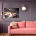 Obraz Na Płótnie Filiżanka Kawy Latte Canvas Naturalny 100x70 LB-2687-NC100-70