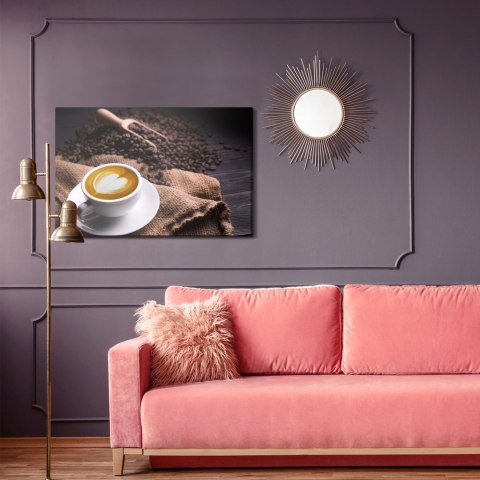 Obraz Na Płótnie Filiżanka Kawy Latte Canvas Naturalny 100x70 LB-2687-NC100-70